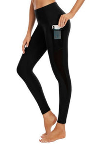 Black High Waist Yoga Pants with Pockets