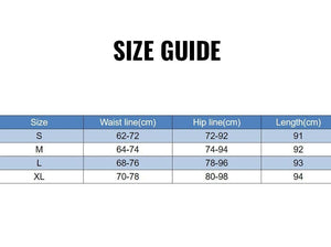 JL Active size guide chart