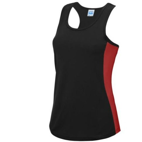 black and red Workout & Sports Crop Tops