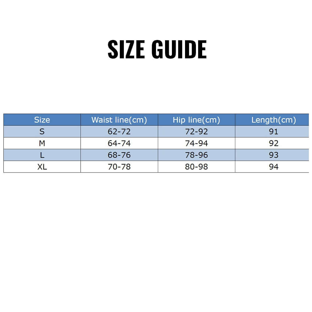 Just Leggings Enhance size guide size chart