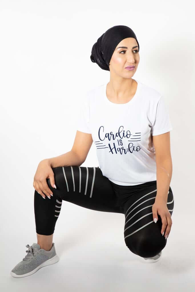 Sport Stripes White Black / Stretchy leggings