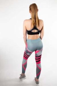 pink high waist printed leggings 