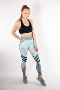 teal street printed leggings