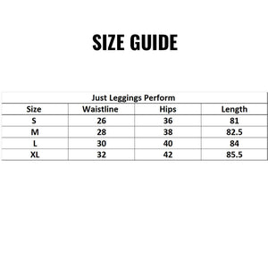 size guide leggings 