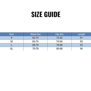 JL Jegging size chart