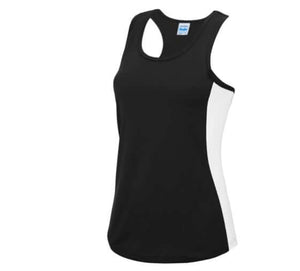 black and white  Women's Gym Vests & Tank Tops 
