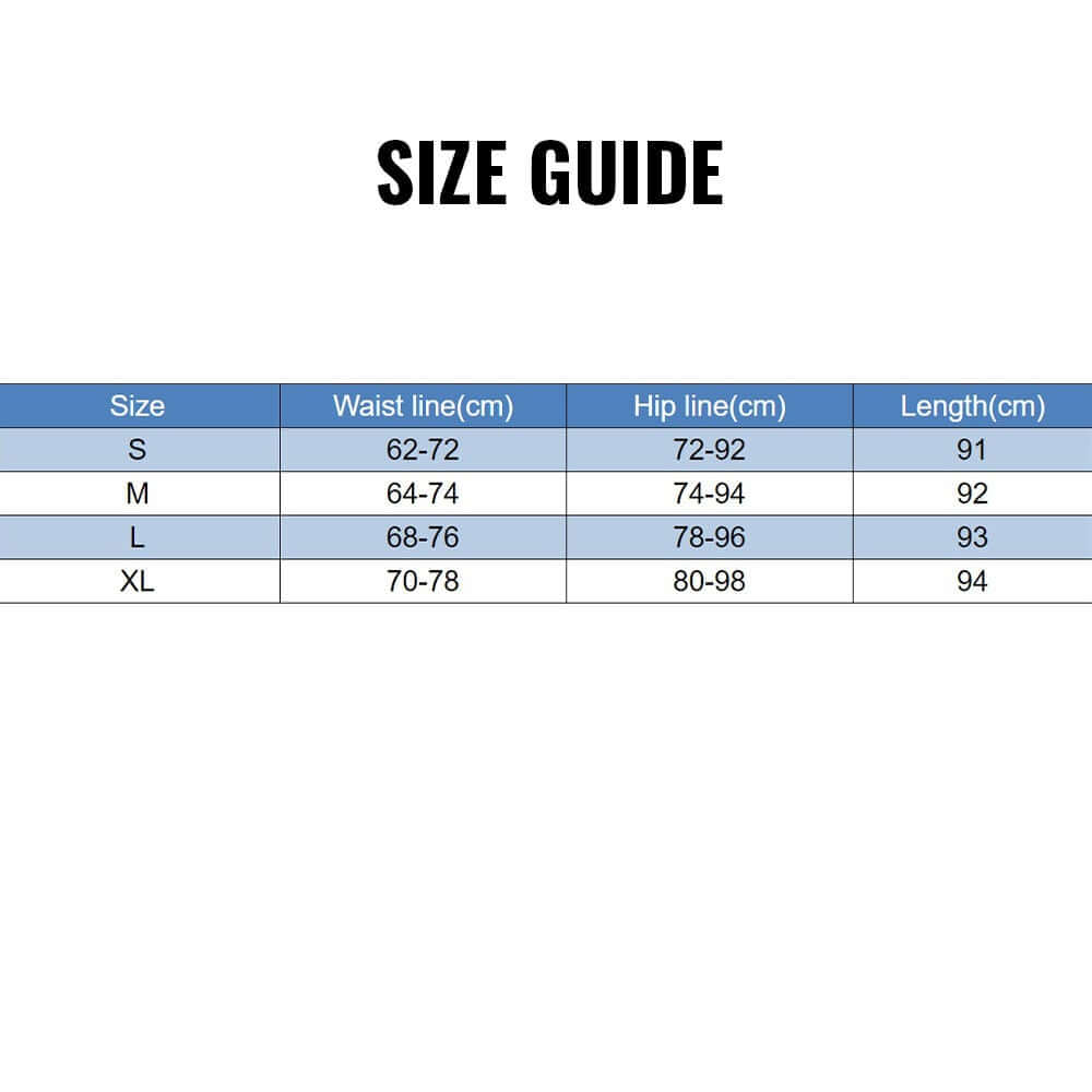 JL Athleisure size guide size chart