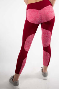 back picture of red high-waist leggings 